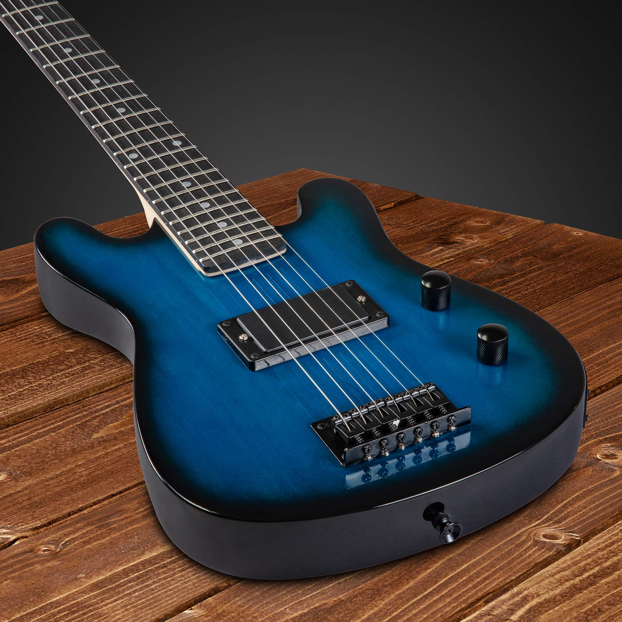 LyxPro 30 Inch Electric Guitar and Starter Kit for Kids with 3/4 Size Beginner’s Guitar, Amp, Six Strings, Two Picks, Shoulder Strap, Digital Clip On Tuner, Guitar Cable and Soft Case Gig Bag – Blue
