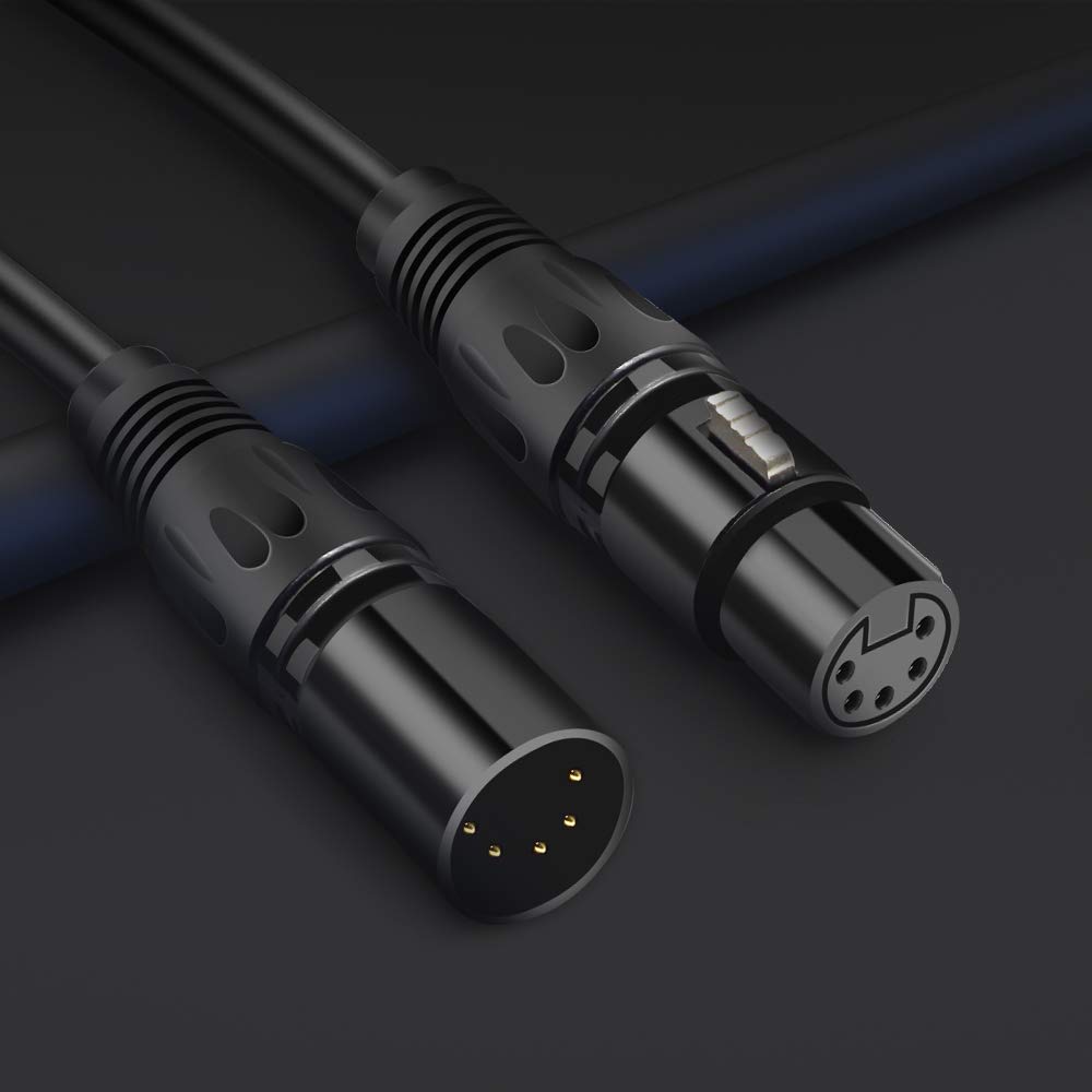 SiYear XLR 5 pin RJ45 Adapter Cable-XLR 5 Pin Male & 5 Pin Female to RJ45 Female DMX Ethernet Adapter Converter Cable(1SET/ 2PACK)