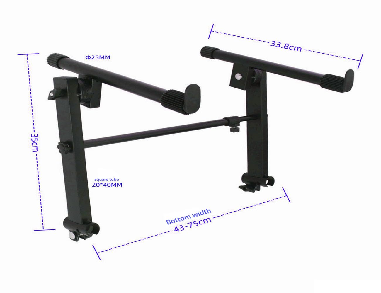 LyySangshuo 2 Tier Keyboard stand extension Electric Digital Piano Stand keyboard stand tier Adjustable piano stand for Stacking Keyboards, Electric Pianos, Synths, and Organs , Adjustable, Nonslip Arms and Feet Metal Black