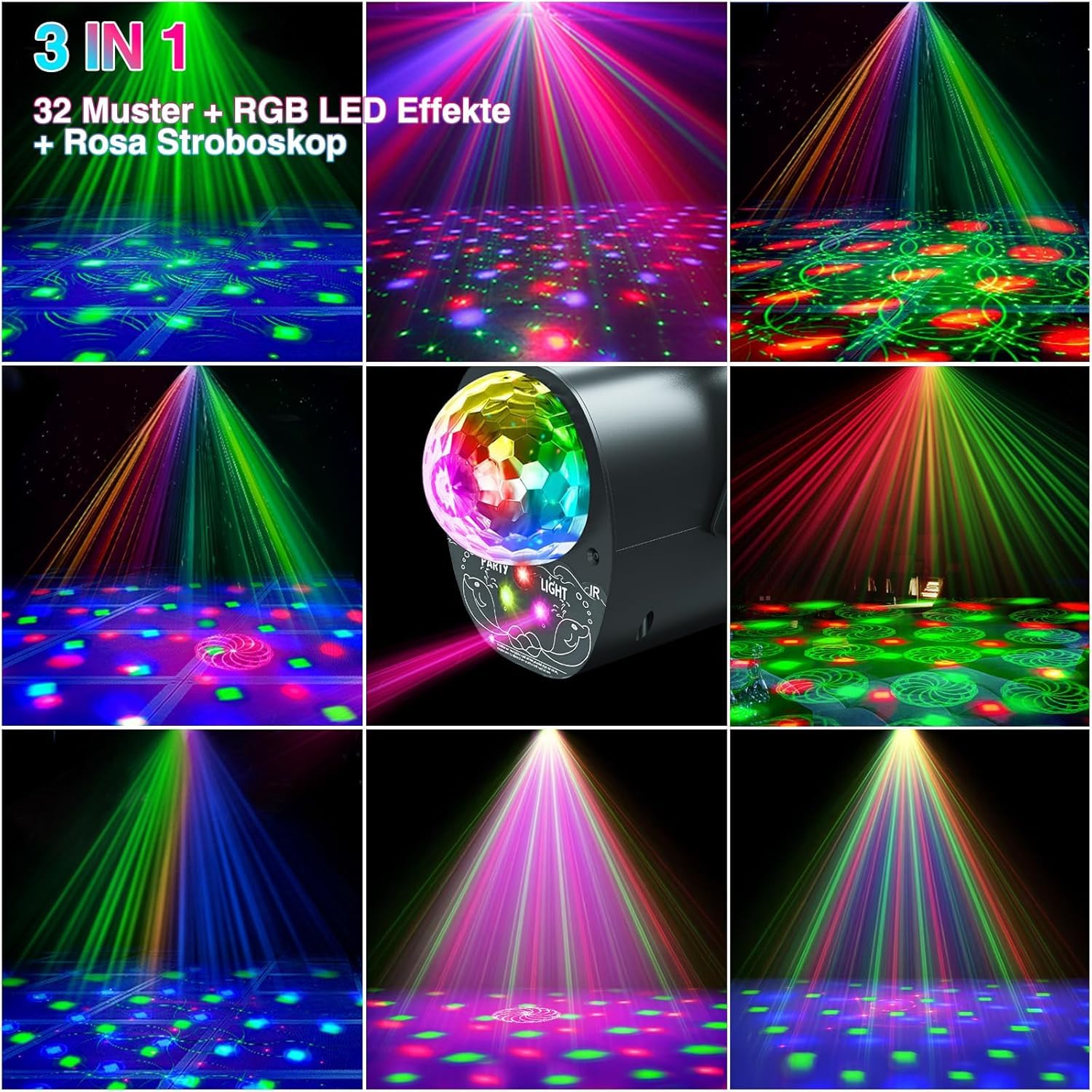 Yiixuyo Disco Ball Multi-Color Laser Pattern Light for Parties