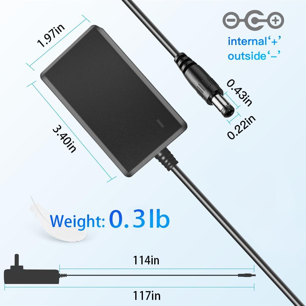 MSZLZTD 9V DC Power Adapter, Compatible with Alesis Command Mesh Kit, Nitro Max, Nitro Pro Kit Electronic Drum Module Power Supply Cord a Perfect Replacement to