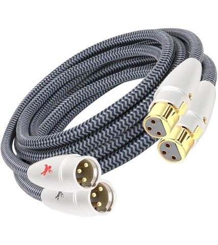 Impeto Balanced XLR Cable 2-Pack, Male to Female, 3-Pin, 4.9ft/1.5M, 24k Gold Plated