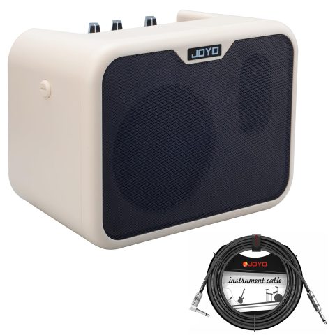 JOYO 10W Portable Bass Amplifier with 15ft Bass Guitar Cable Mini Bass Practice Amp Battery Powered Combo Bass Amp MA-10B Dual Channel (CMA10B)