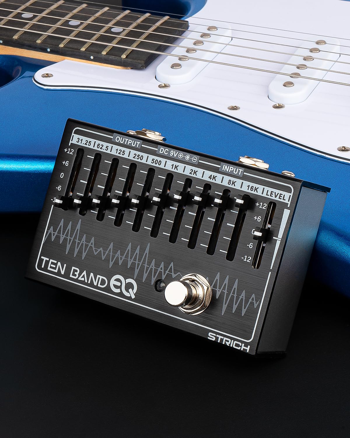 STRICH 10-Band EQ Pedal for Guitar & Bass, ±12dB per Band