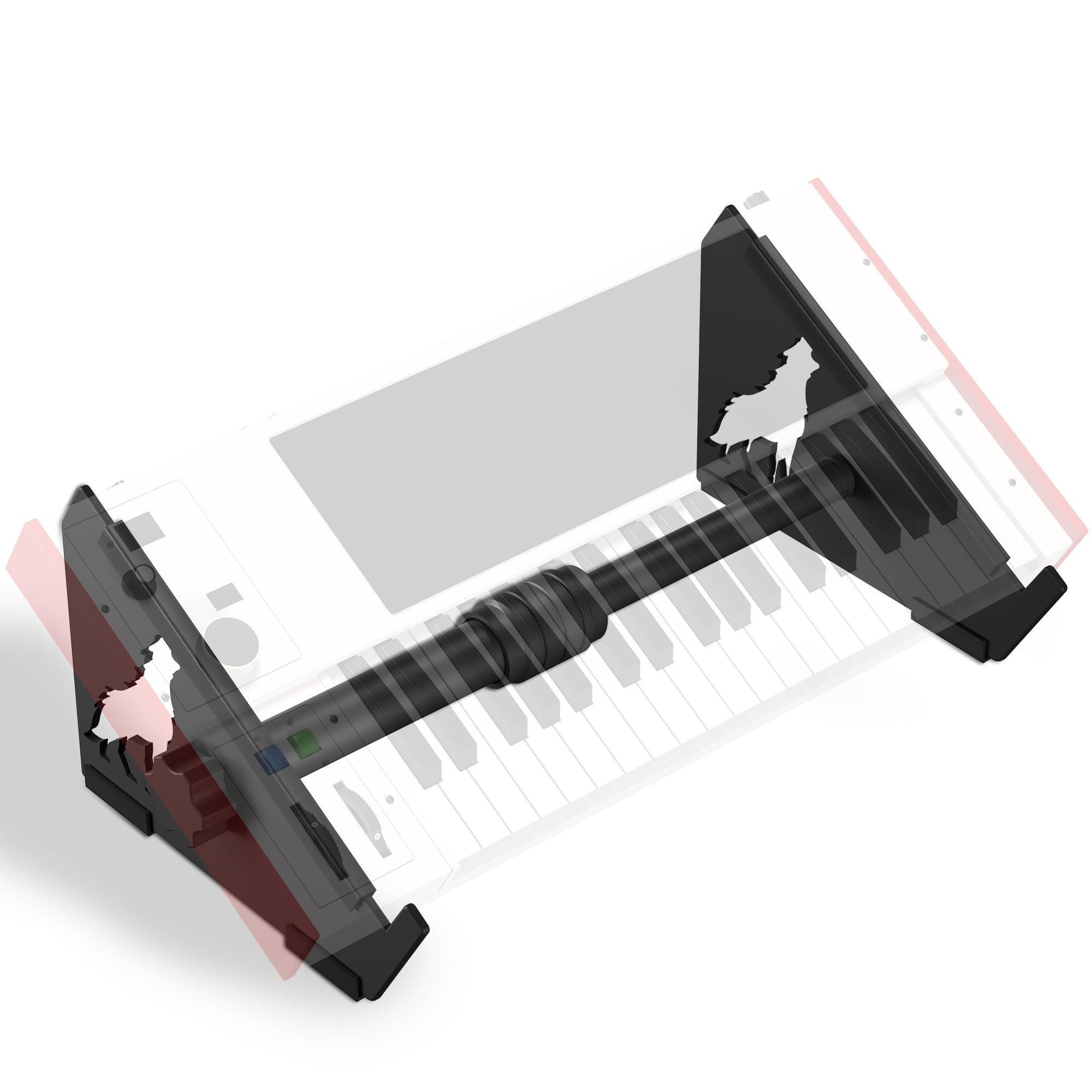 MAOTUWEILAI Adjustable Desktop Stand for MIDI Controllers, Synthesizers, Samplers & Audio Interfaces, 6.6″–10.6″ Width, 30° Angled Desktop Gear Stand with Non-Slip Pads & Front Stop