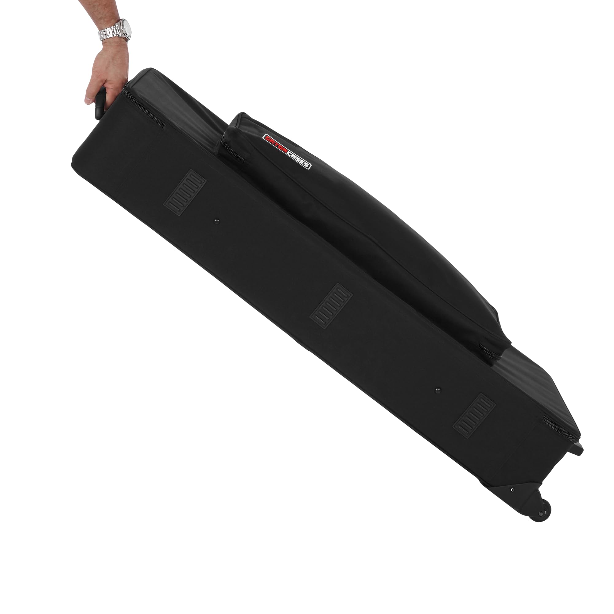 Gator Cases Lightweight Keyboard Case with Pull Handle and Wheels, Fits Standard 61 Note Keyboards and Electric Pianos (GK-61)