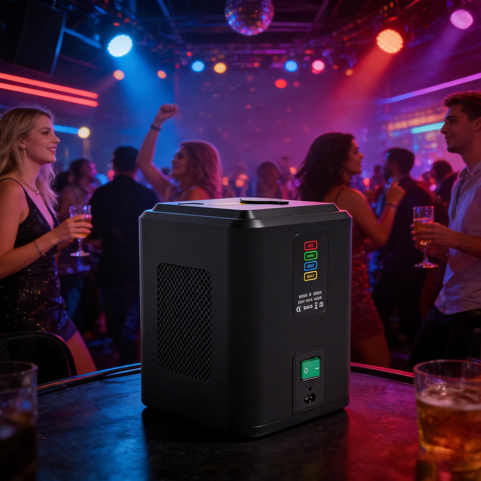 Mini Stage Light Machine,Electronic Stage Effect Light Device, Vertical Visual Lighting Machine with Remote Control, 6-10 ft Output, for Wedding Party Event Church DJ Show (Not Include Material)