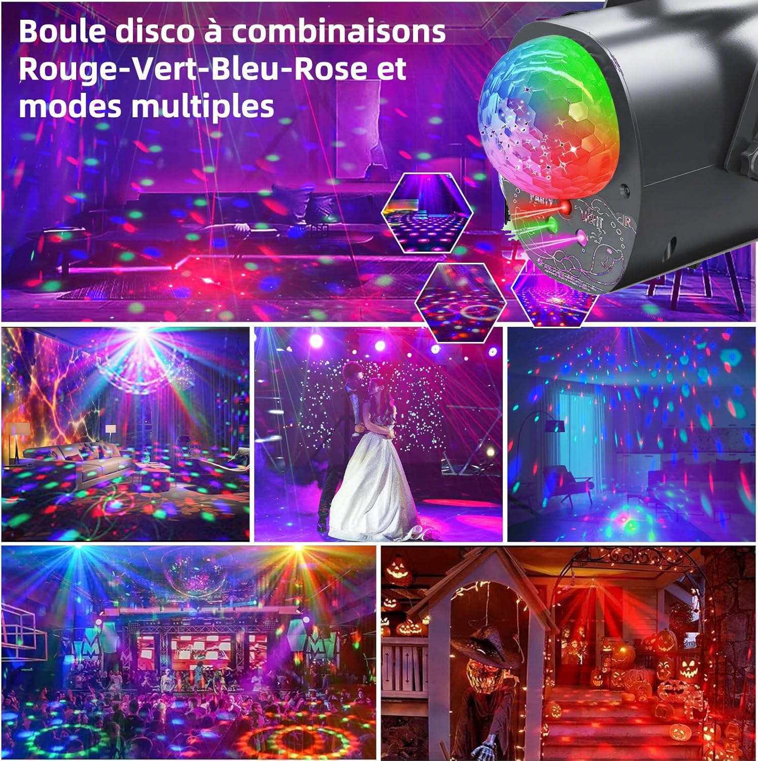 Yiixuyo Disco Ball Multi-Color Laser Pattern Light for Parties