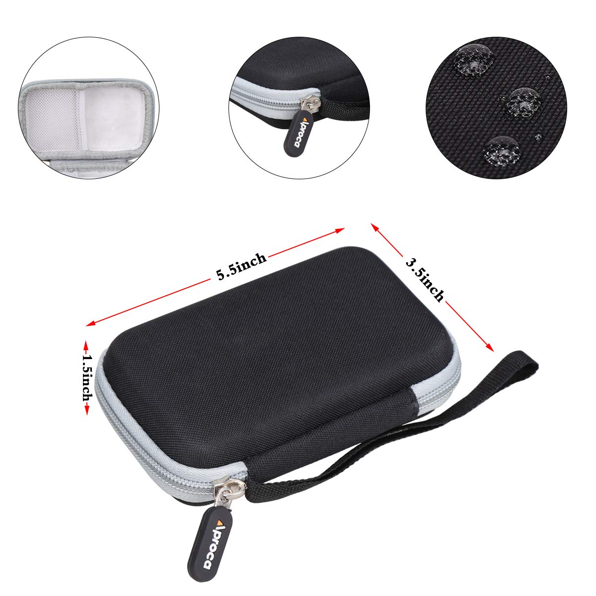 Aproca Case Compatible with Korg TM-70T / TM60BK / WEGROWER Tuner Metronome, Portable Storage Bag for Accessories -Black (Case Only)