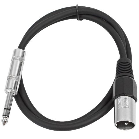 Seismic Audio – SATRXL-M2 – Black 2′ XLR Male to 1/4″ TRS Patch Cable