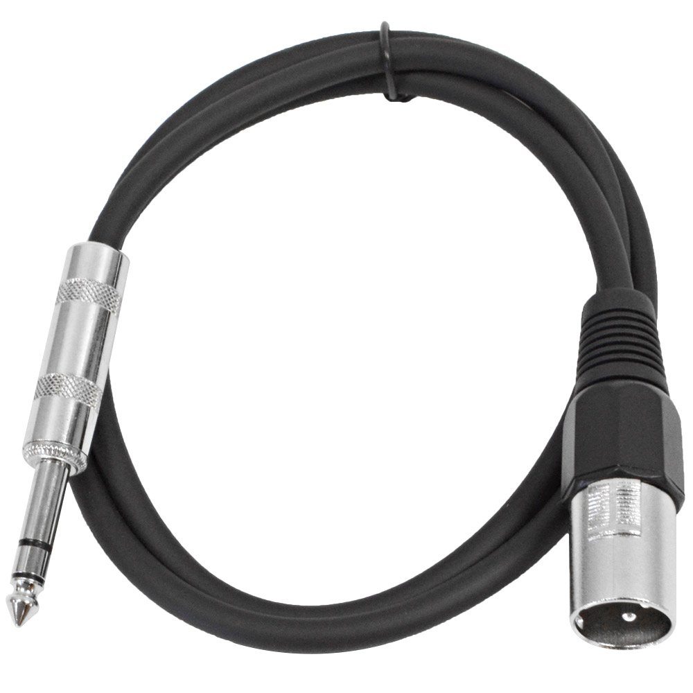 Seismic Audio – SATRXL-M2 – Black 2′ XLR Male to 1/4″ TRS Patch Cable