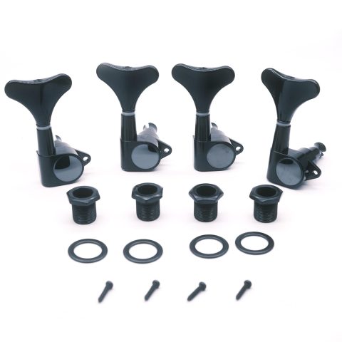 harpfeas 4R Electric Bass Guitar Sealed Tuning Pegs Tuners Machine Heads Tuning Keys/Buttons Guitar Parts Machine Head Tuners for Precision Bass and Jazz Bass (4R Black)