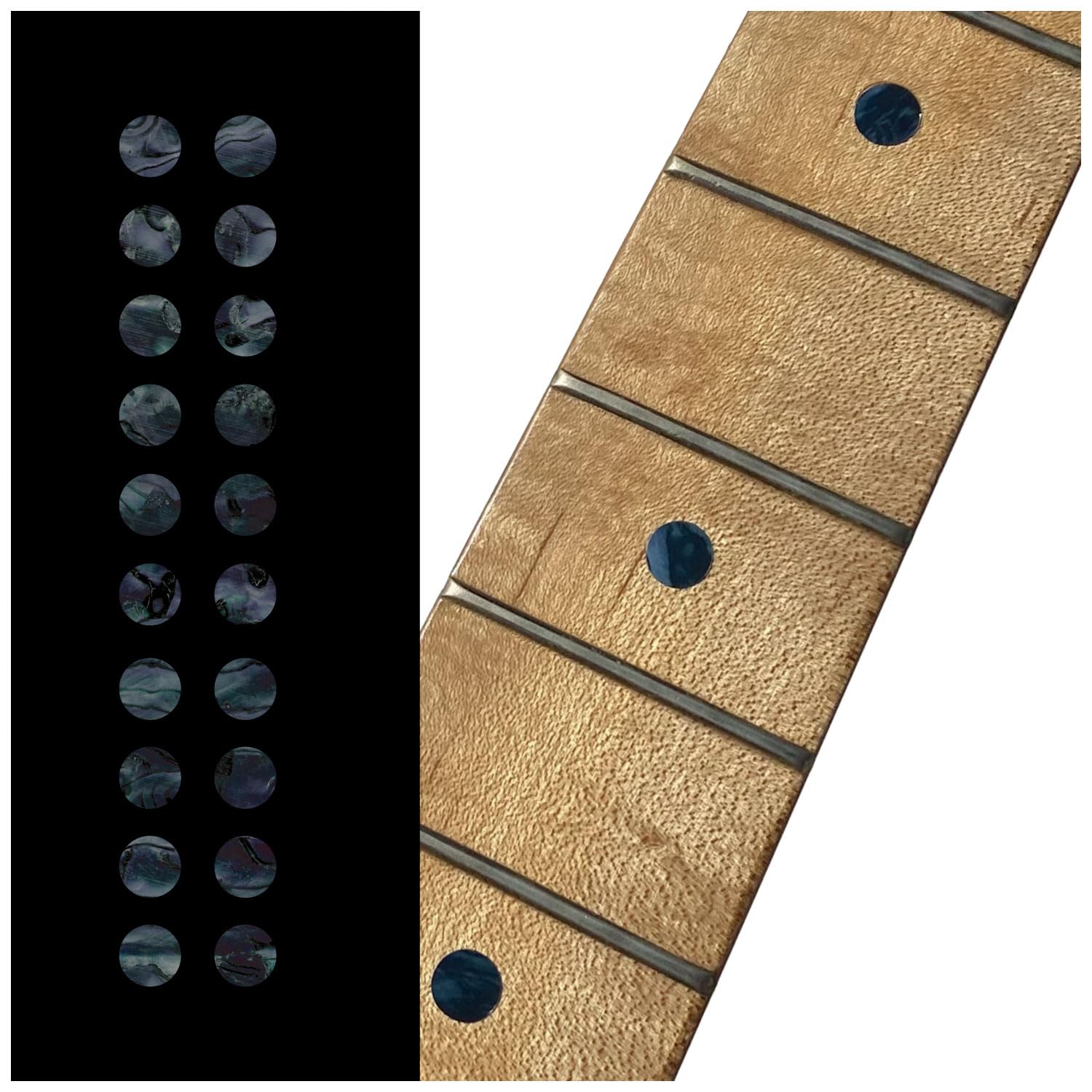 Inlaystickers 1/4″(6.35mm) Dot Fret Markers – Black Pearl