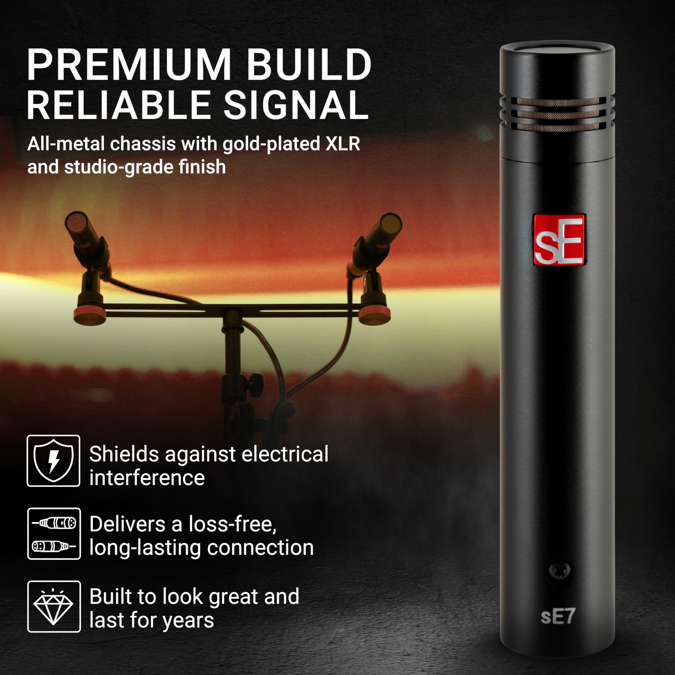 SE ELECTRONICS – sE7 Small Diaphragm Cardioid Condenser Microphone with Clip