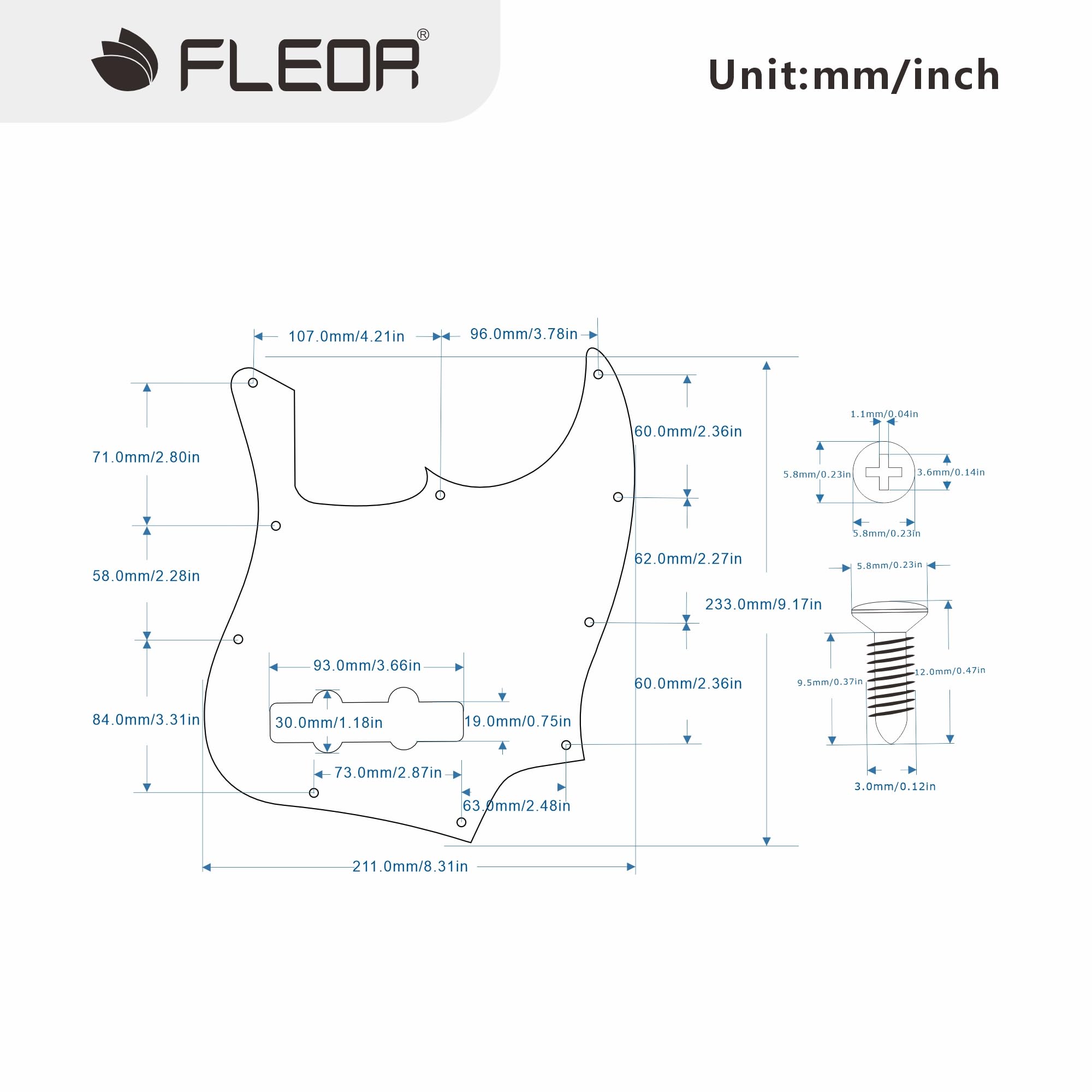 FLEOR 10 Hole J Bass Pickguard Scratch Plate Pick Guards for 4 Strings American/Mexican Standard J Bass Part, 4Ply Aged Pearl