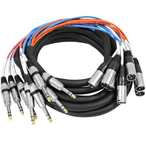 Seismic Audio – SAXT-8x20M – 8 Channel 20′ XLR Male to 1/4″ TRS Snake Cable