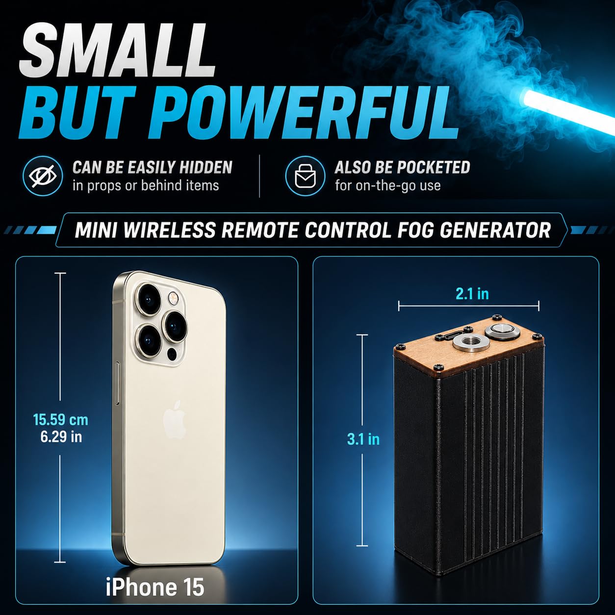 StageFogger Mini Fog Machine- Handheld Cinematic Smoke Generator for Macro Photography&Product Shoots, 0s Preheating for DIY Models,Food Styling,Tiny Scenes (CZ1 Fog Machine Set)