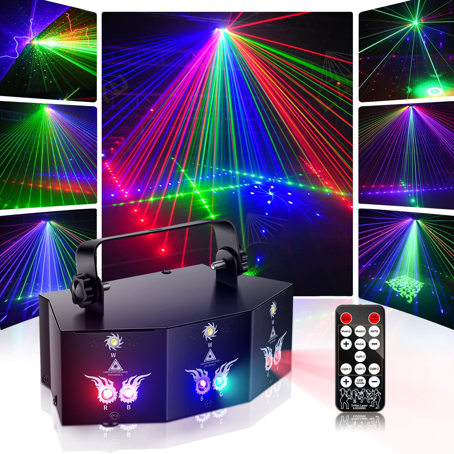 U`King Party Lights DJ Disco Lights,9 Lens Stage Lighting (6)