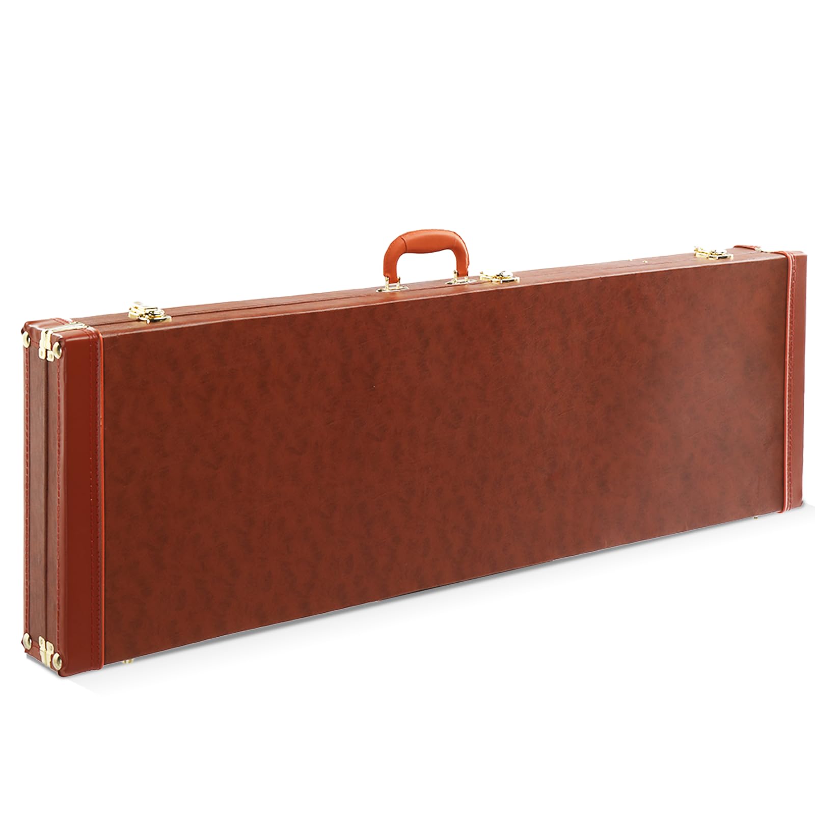 Ktaxon Bass Guitar Hard Case with Lock Latch and Soft Padding, Brown