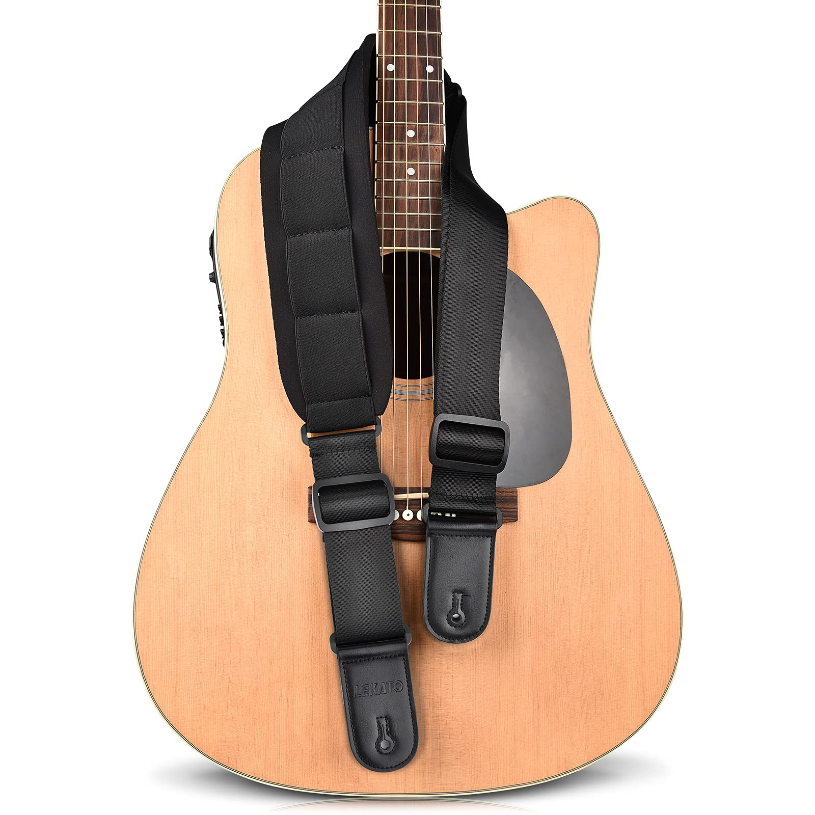 LEKATO Bass Guitar Strap 3.3″ Wide Padded Guitar Strap for Electric Guitar