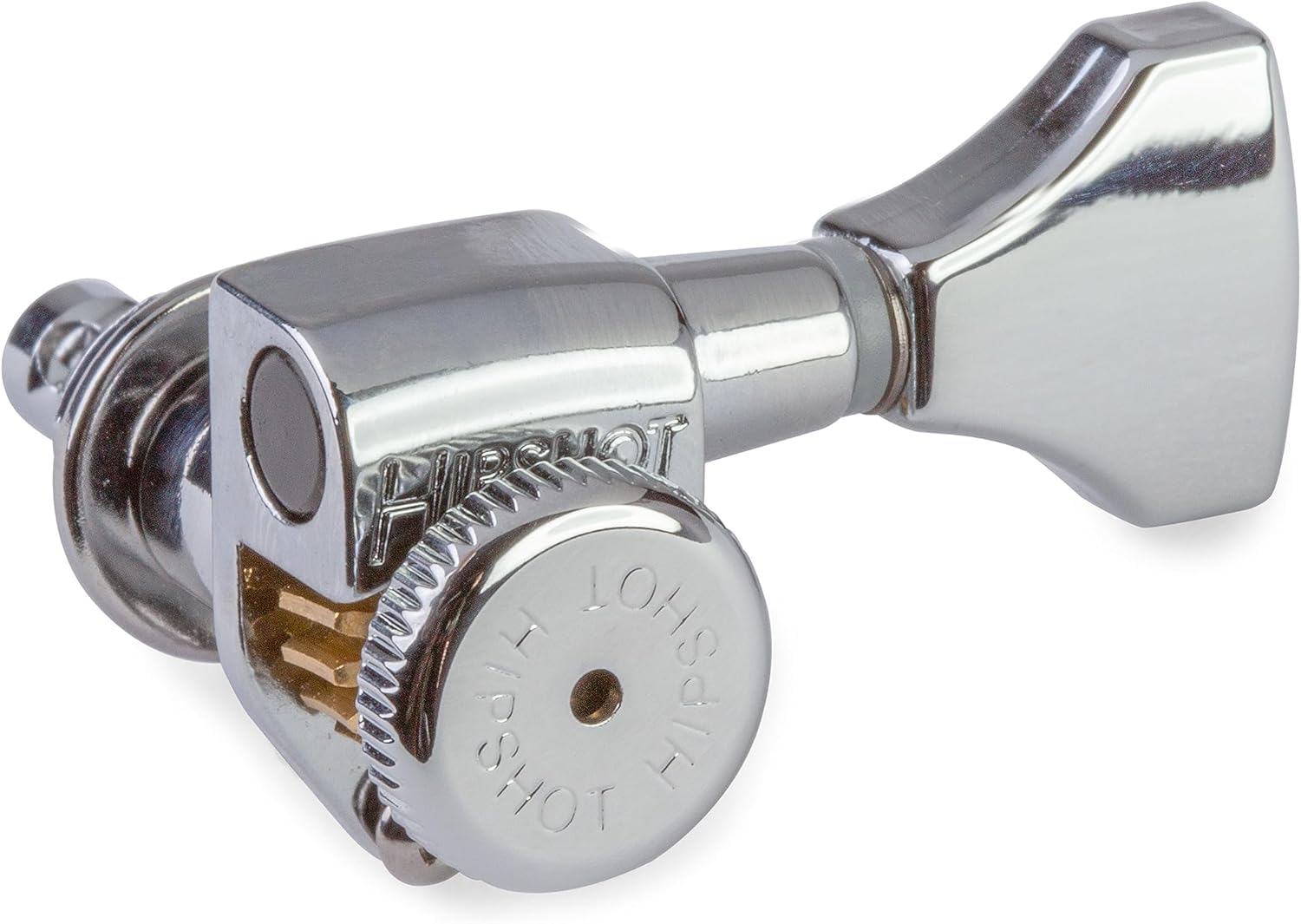 Hipshot 6GLO Grip-Lock Locking Guitar Tuning Machines 3+3 – Universal Mounting Plate UMP included – Chrome