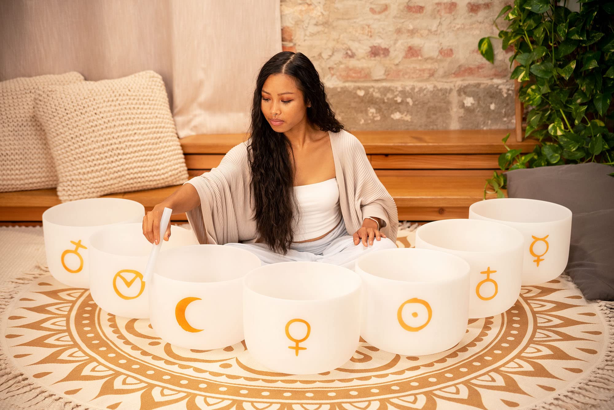 Crystal Singing Bowl Resonant Rod/Mallet — Silicone Coated Glass — Pure, Clear Tone for Meditation, ASMR, Yoga or Sound Baths, 2-YEAR WARRANTY