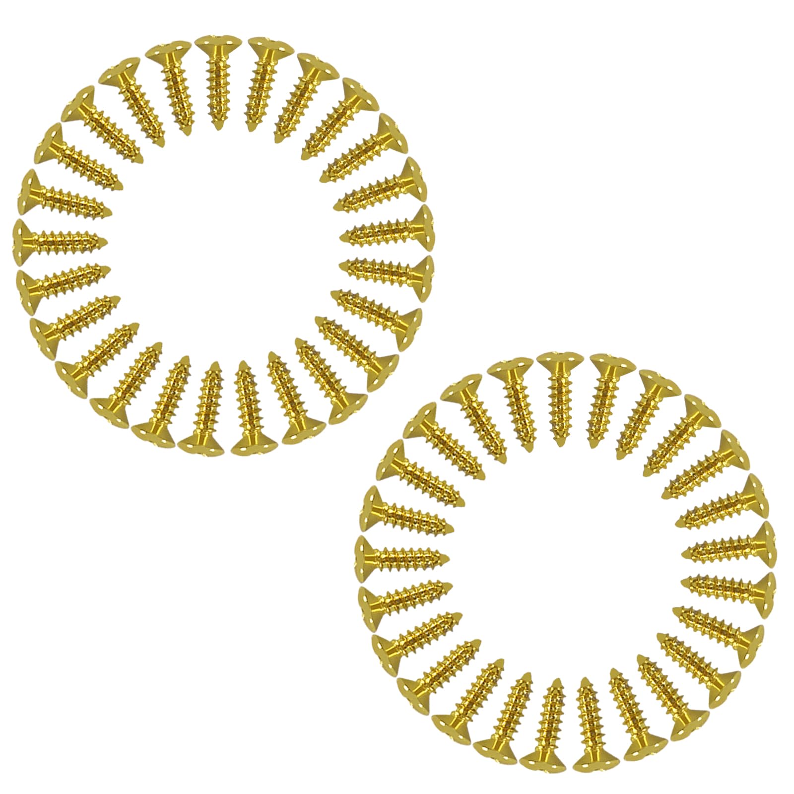 Phrilam #4 x 1/2″ Pickguard Screws for Electric Guitar & Bass, Golden 50PCS