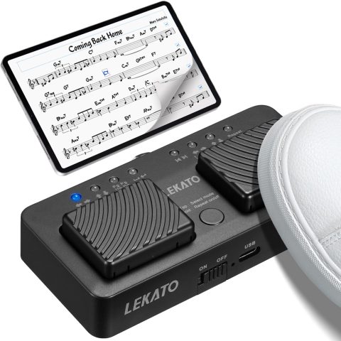 LEKATO Mini Wireless Bluetooth Page Turner Pedal, 7 Page Turning Modes