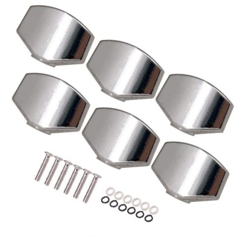 CCeCCe 6 Pack Guitar Tuning Pegs Knob Replacement Polished Chrome Guitar Machine Heads Knobs Grip Buttons for Guitar String Tuning Pegs Guitar Locking Tuner Electric or Acoustic Guitar Tuning Keys