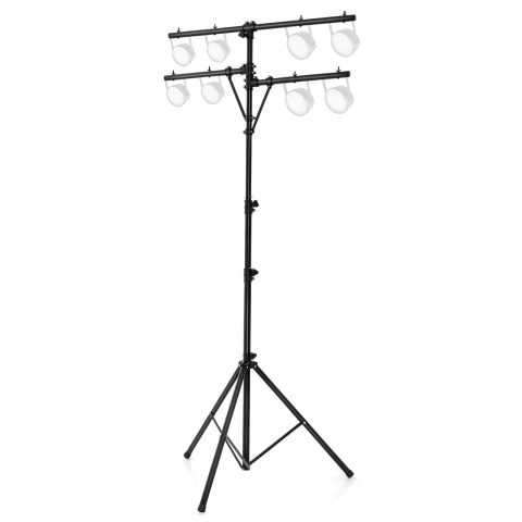 Safstar DJ Light Stand, 14 FT Heavy Duty Metal Lighting Truss System with Adjustable T Bars, 32 Mounting Points & Triangle Foot, Portable Truss DJ for Audio Venues Stage, 220 Lbs Load Capacity (Old)
