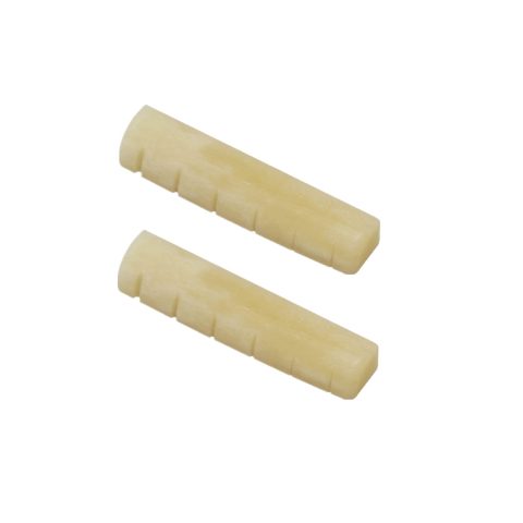 Miwayer 2 Pack 6 String Acoustic Guitar Unbleached Bone Nut, Guitar Bridge Nuts, Cut from Whole Bones, 43x6x9mm