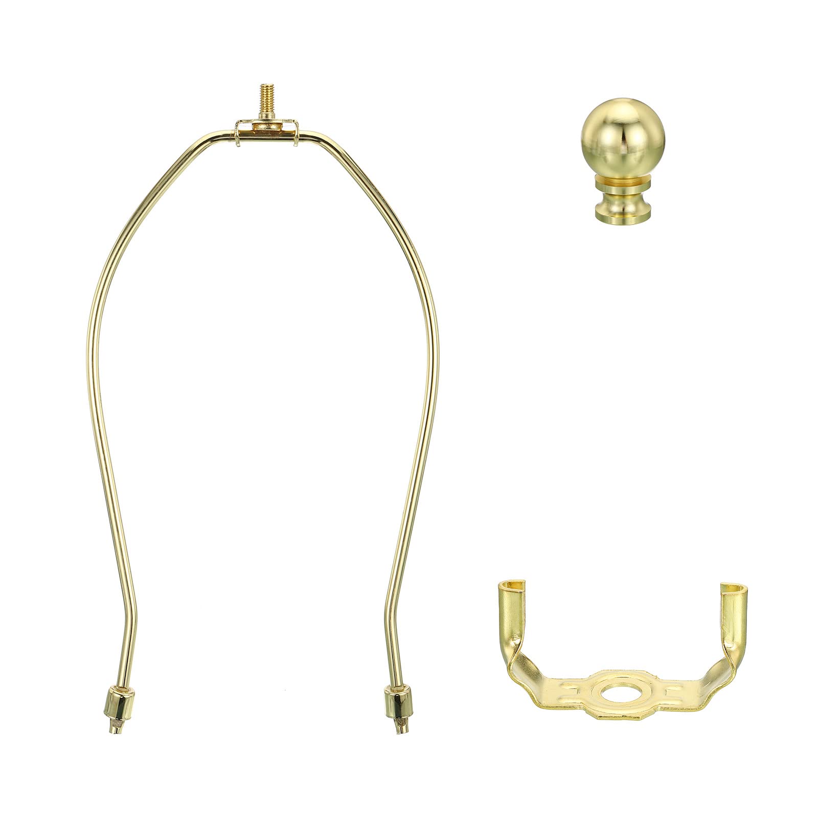 PATIKIL 9.5 Inch Lamp Harp Kit with Finial, 1 Set Detachable Shade Bracket Holder, DIY Lighting Accessories for Table Floor Lamps, Gold Tone