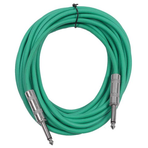 Seismic Audio – SASTSX-25 – 25 Foot TS 1/4″ Guitar, Instrument, or Patch Cable Green