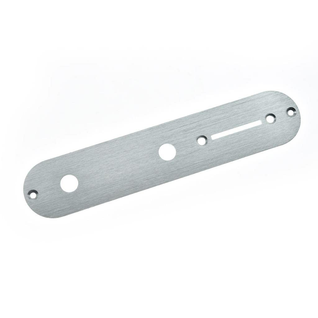 KAISH USA Specs Metal Aluminum Anodized Tele Control Plate with 3/8″ CTS Pot Holes for American/Mexican Telecaster Silver