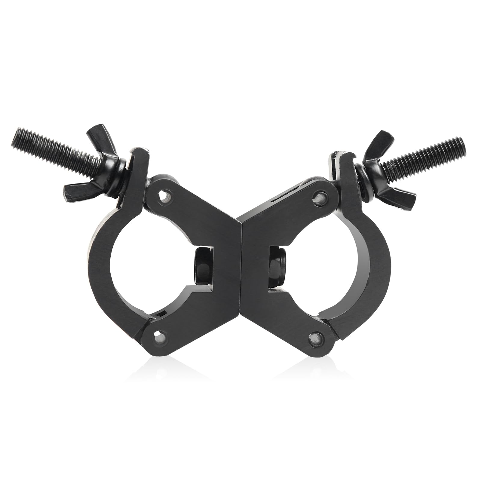 jindaaudio Lighting Truss Swivel Coupler Clamps for Lights, Quick Release Dual Head Truss O Clamp, 30mm-35mm Dual Swivel Tube Clamp, Wrap Around Pipe Clamp Mounting Bracket(Black)