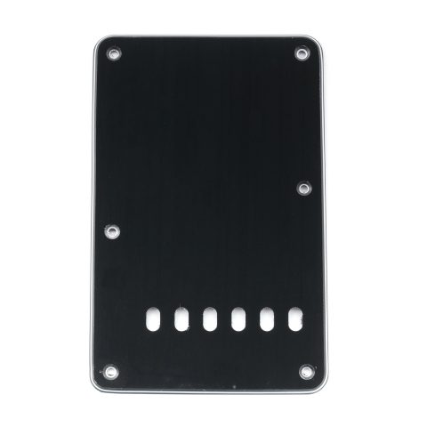 Musiclily Pickguard Strat Back Plate Tremolo Cavity Cover Vintage Style Backplate for Fender US/Mexico Made Standard Stratocaster Modern Style Electric Guitar,3Ply Black