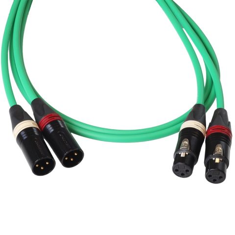 BJC Star Quad XLR Cables, Canare L-4E6S with Neutrik BXX-Series XLRs (Stereo Pair, Green, 6 Foot)