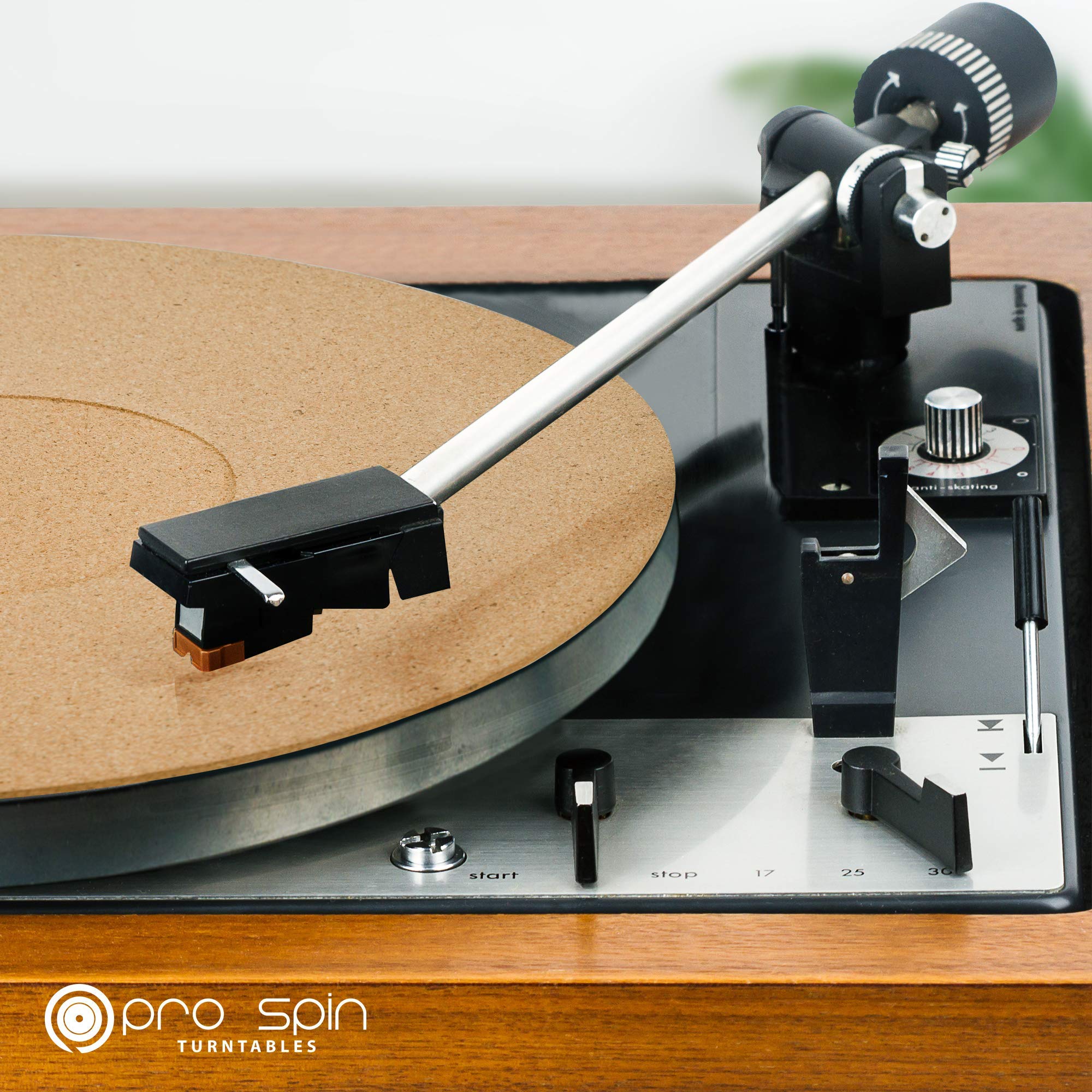 Cork and Rubber Turntable Mat by PRO SPIN for Vinyl LP Record Players (3mm) | Cork Turntable Mat with High-Fidelity Audiophile Acoustic Sound Support | Record Player Mat Helps Reduce Static and Dust