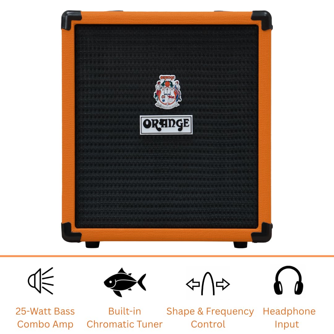 Orange Crush Bass 25 25W 8″ Guitar Amplifier and Speaker Combo,