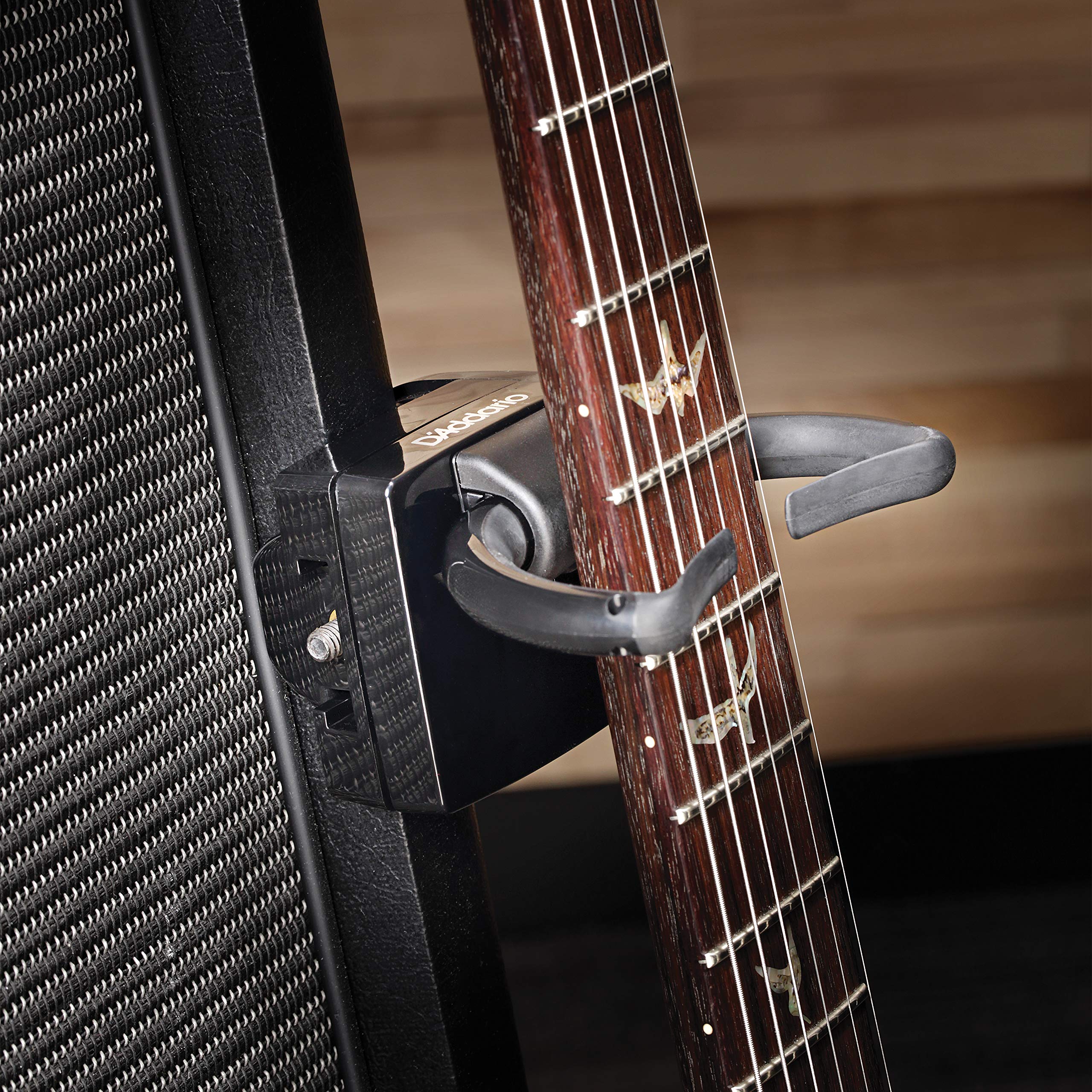 D’Addario PW-GD-01 Guitar Dock – Adjustable Clamp Guitar Neck Rest – Fits to Any Flat Surface with Edge – Rotates for Multiple Angles