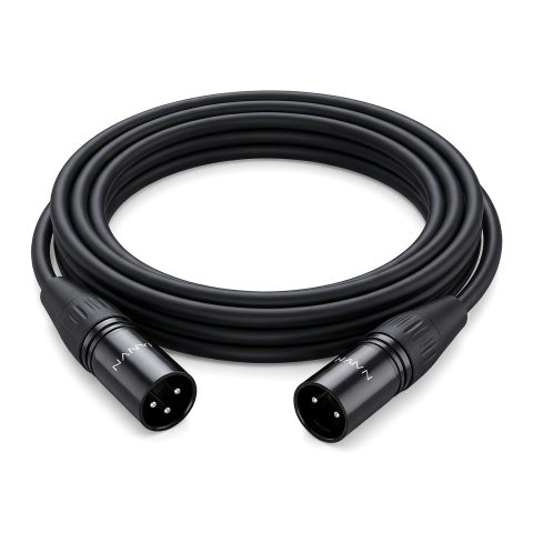 NANYI XLR Male to Male Microphone Cable, 3-Pin, DMX Patch Cord, 10ft