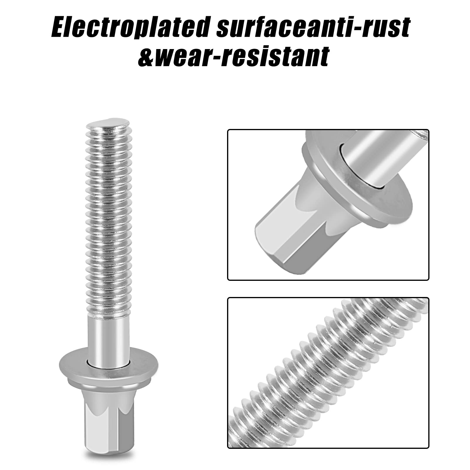 EASTROCK Drum Tension Rods Drum Screw 6 Pack M5X1 4/5 Inch