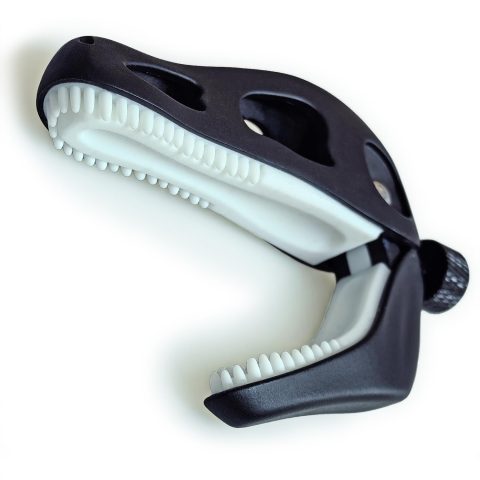 Prehistoric T-Rex Guitar Capo – Dinosaur Skull Design with Silicone Teeth, Zinc Alloy Adjustable Clamp for Acoustic/Electric Guitar, Bass, Ukulele & Banjo (Black)