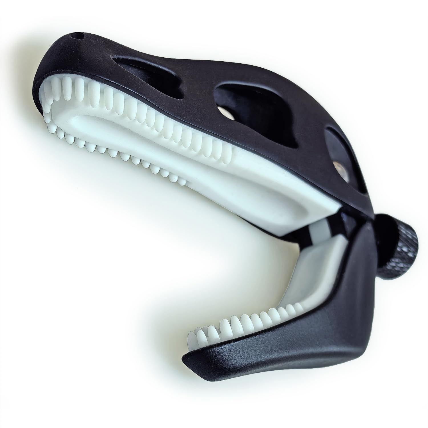 Prehistoric T-Rex Guitar Capo – Dinosaur Skull Design with Silicone Teeth, Zinc Alloy Adjustable Clamp for Acoustic/Electric Guitar, Bass, Ukulele & Banjo (Black)