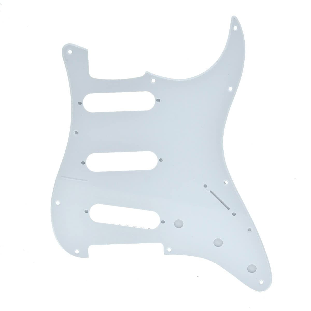 Dopro 11 Hole Vintage 62 Strat ST SSS Single Coil Pickups Guitar Pickguard Scratch Plate with Screws for American FD 62 Stratocaster White 1 Ply