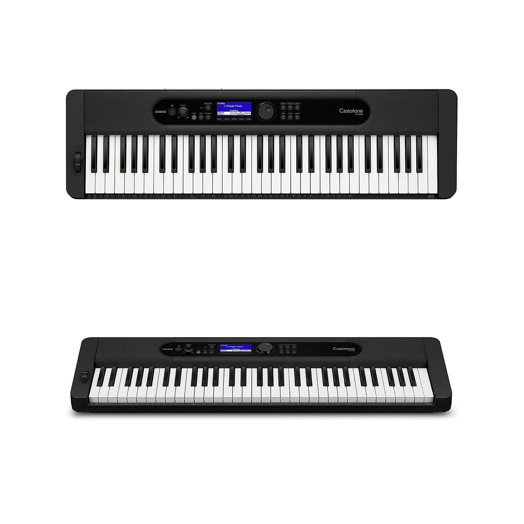 Casio CT-S400 61-Key Portable Keyboard Bundle with Adjustable Stand, Bench, Headphones, Sustain Pedal, Piano Book, Online Piano Lessons, Instructional DVD, and Austin Bazaar Polishing Cloth