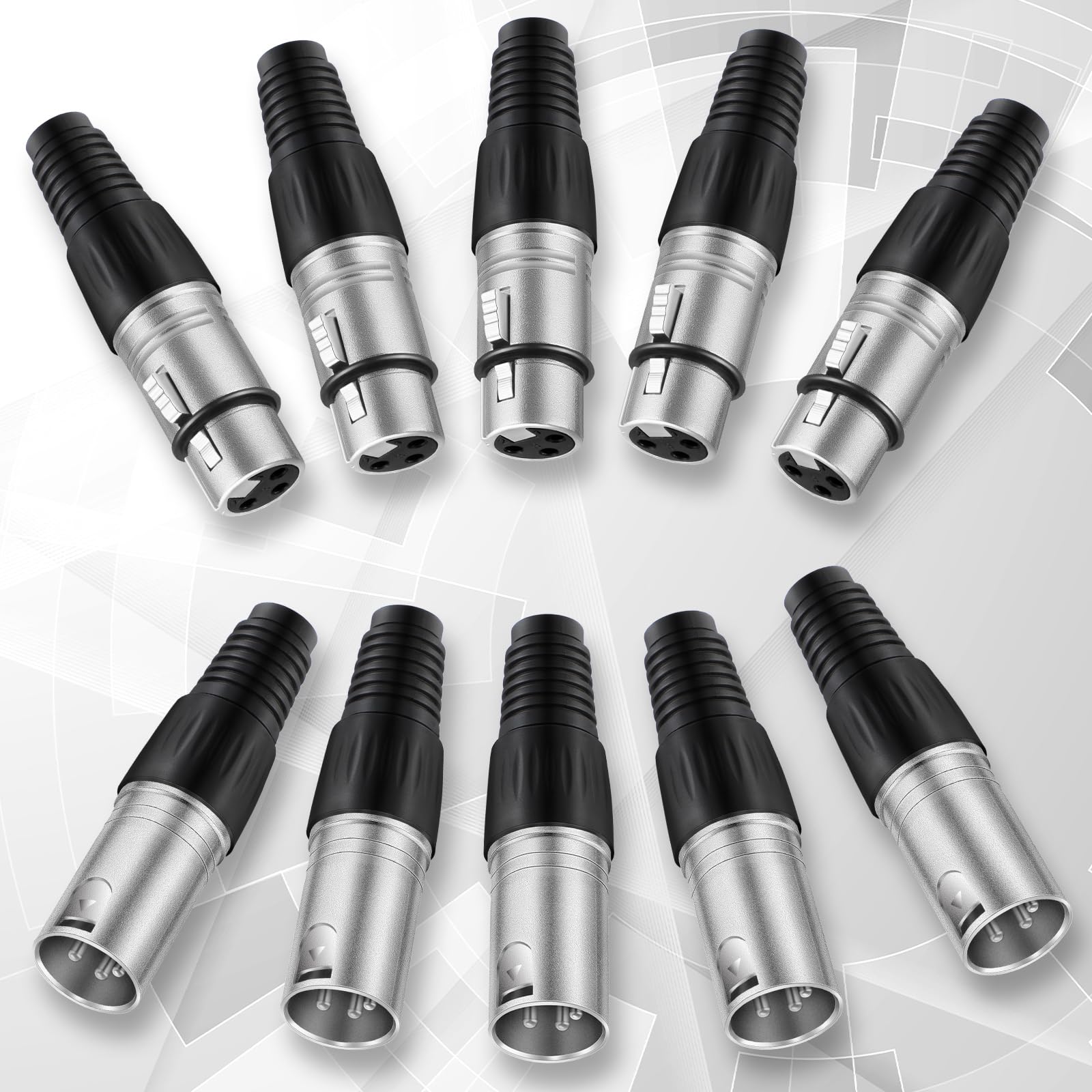 Zhengmy 40 Pcs 3 Pin XLR Solder Type Connector Cable Connector Microphone Audio Socket Accessories Made of Zinc Alloy for Microphone