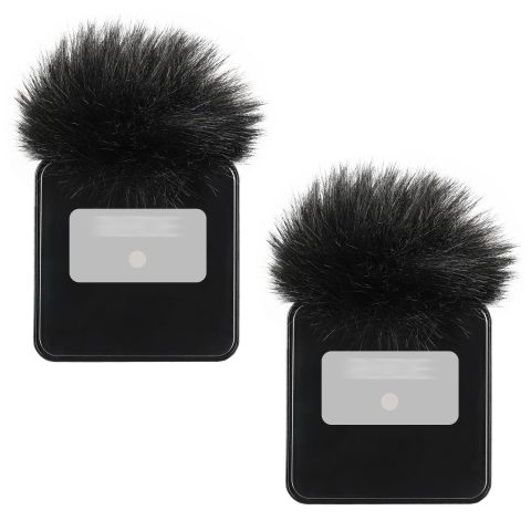 Premium Furry Windscreen Windshield Dead-cat for Rode Wireless Go Microphones (2PCs-Black, Rode Wireless Go I)
