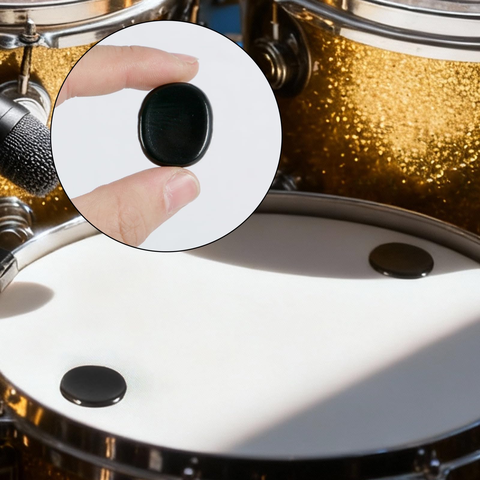 EASTROCK Round Drum Dampeners Gels Silicone Gel Pads 30 Pieces,Black