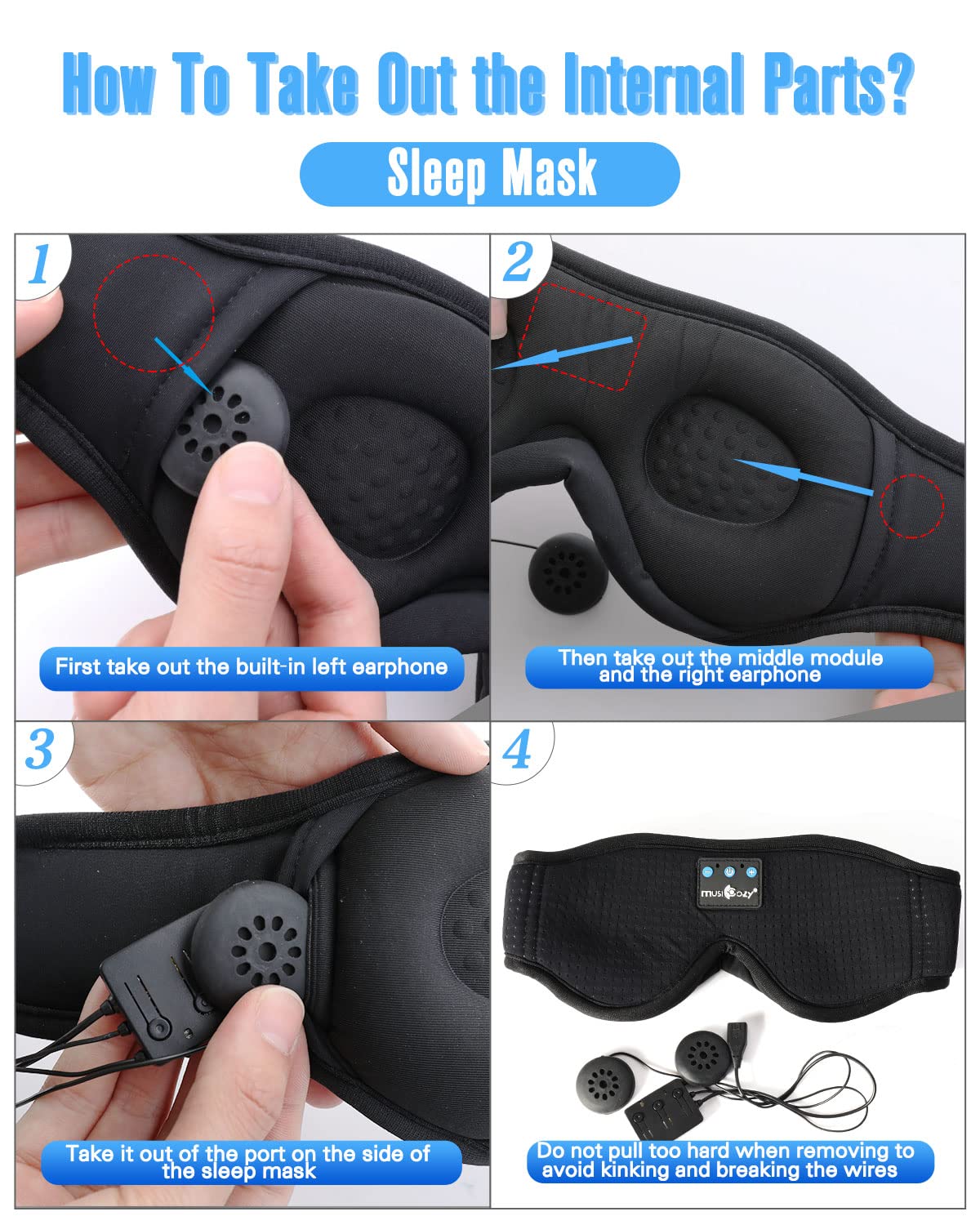 MUSICOZY Bluetooth 5.4 Module for Sleep Headphones Replacement